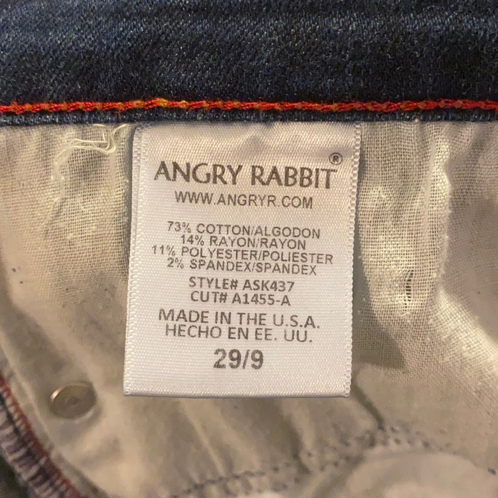 Angry Rabit Skinny Size 29 - Picture 2 of 2